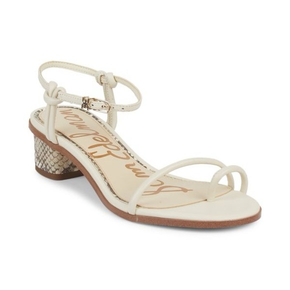 Sam Edelman Shoes - Sam Edelman Isle leather python side-buckle ankle strap sandals Size 9